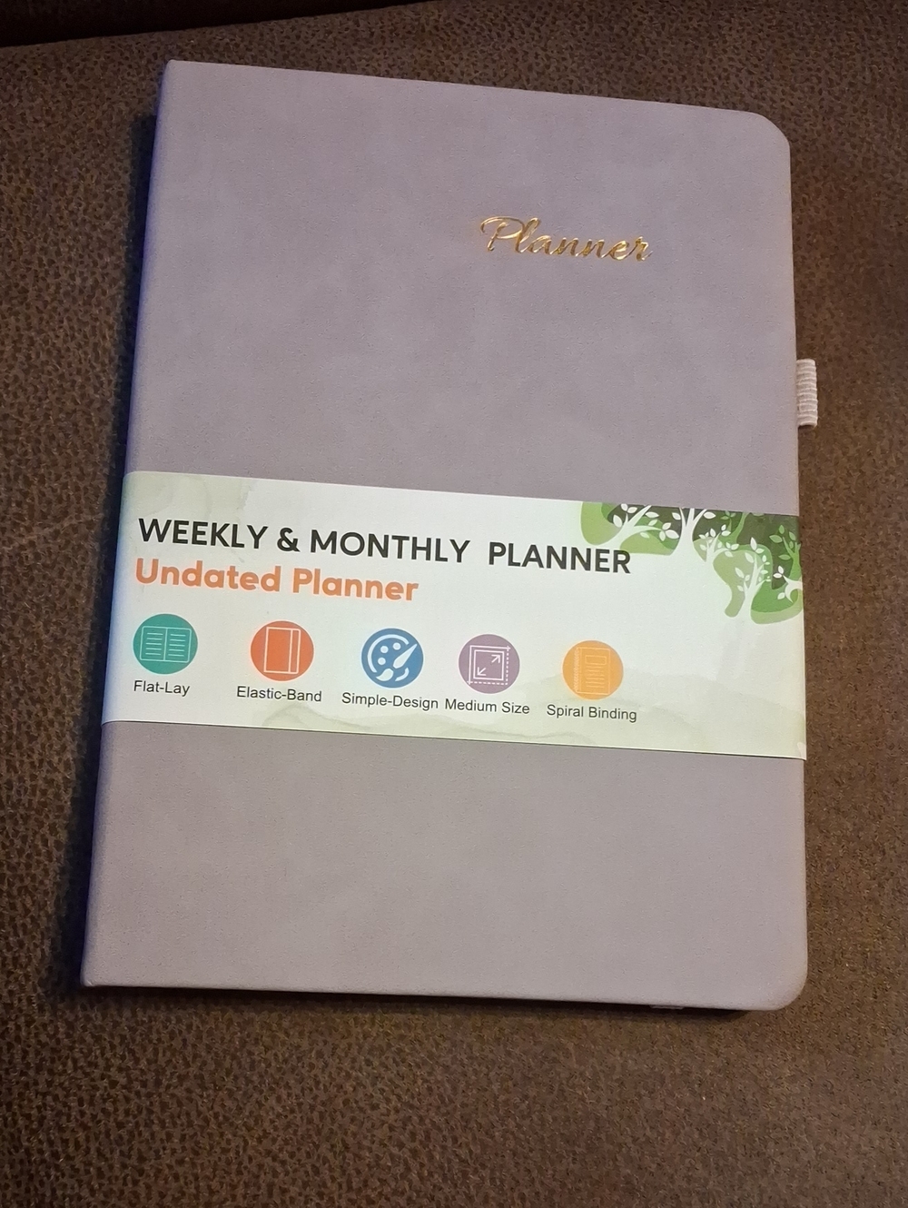 Undated Lavender Weekly & Monthly Planner with Gold Foil